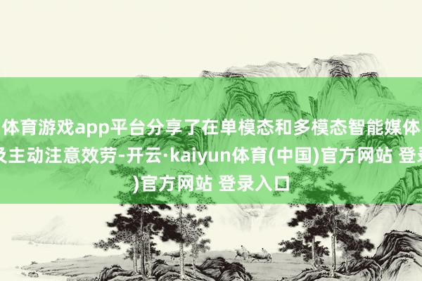 体育游戏app平台分享了在单模态和多模态智能媒体检测及主动注意效劳-开云·kaiyun体育(中国)官方网站 登录入口