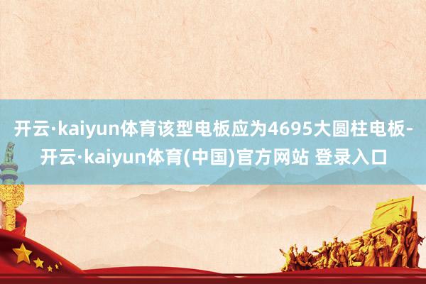 开云·kaiyun体育该型电板应为4695大圆柱电板-开云·kaiyun体育(中国)官方网站 登录入口