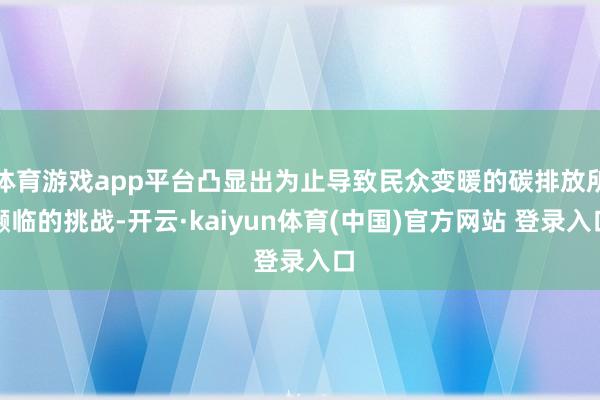 体育游戏app平台凸显出为止导致民众变暖的碳排放所濒临的挑战-开云·kaiyun体育(中国)官方网站 登录入口