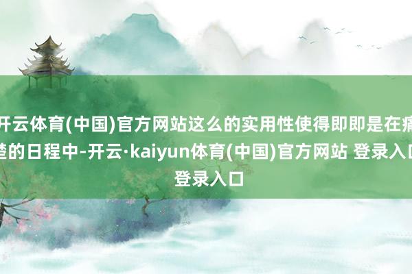 开云体育(中国)官方网站这么的实用性使得即即是在痛楚的日程中-开云·kaiyun体育(中国)官方网站 登录入口