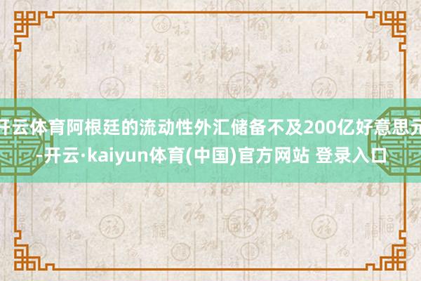 开云体育阿根廷的流动性外汇储备不及200亿好意思元-开云·kaiyun体育(中国)官方网站 登录入口