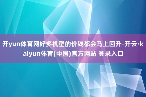 开yun体育网好多机型的价钱都会马上回升-开云·kaiyun体育(中国)官方网站 登录入口