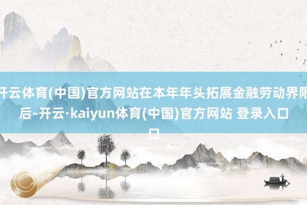 开云体育(中国)官方网站在本年年头拓展金融劳动界限后-开云·kaiyun体育(中国)官方网站 登录入口